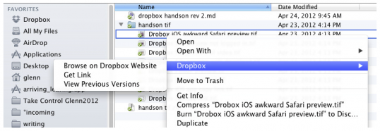 Dropbox preferences