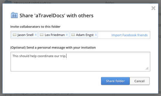 Dropbox sharing