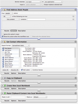 Excel - contacts workflow