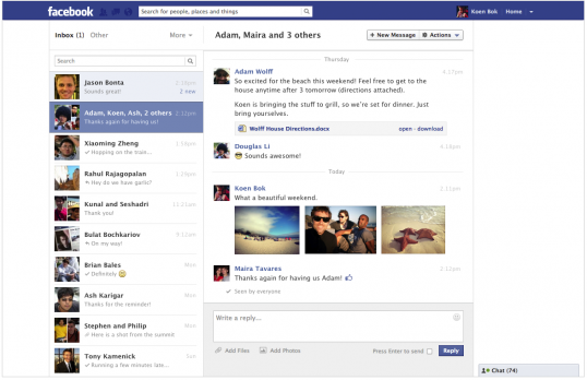 Facebook, messages, new look