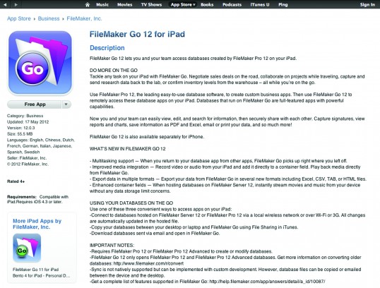 FileMaker Go App Store